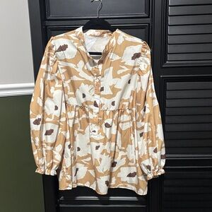 SHEIN Ladies three-quarter sleeve peplum blouse